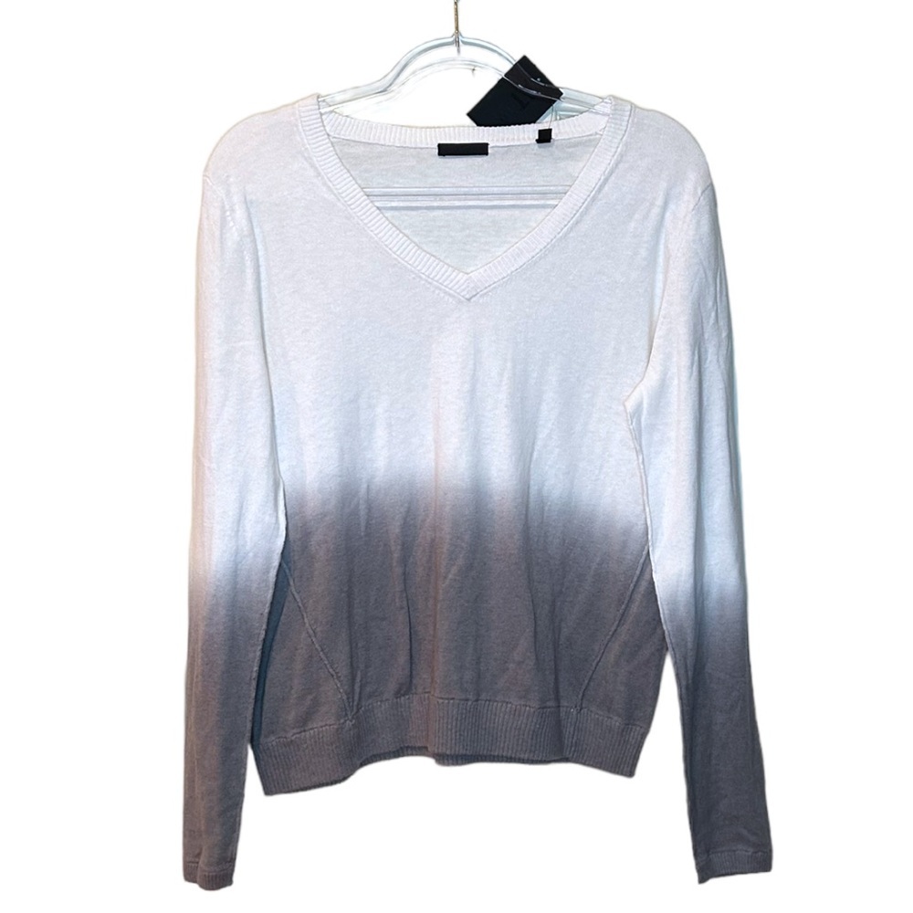 ATM Anthony Thomas Melillo Cotton Cashmere Ombré V-Neck Pullover - Picture 4 of 6